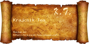 Krajcsik Tea névjegykártya